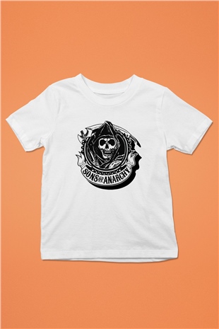 Sons of Anarchy Baskılı Beyaz Unisex Çocuk Tişört