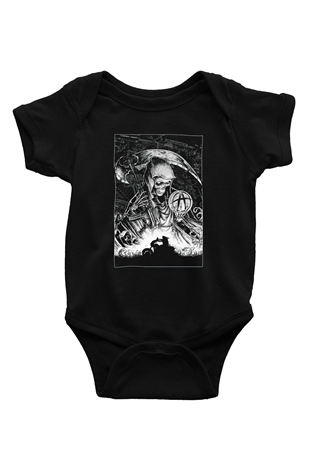 Sons of Anarchy Baskılı Siyah Bebek Body - Zıbın