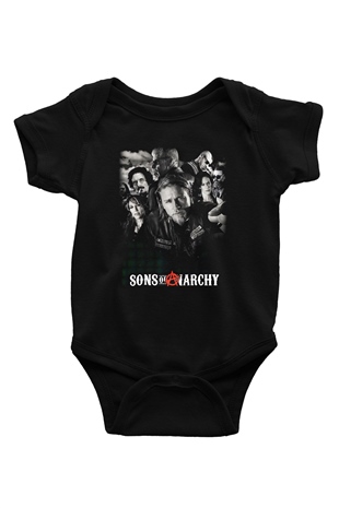 Sons of Anarchy Baskılı Siyah Bebek Body - Zıbın