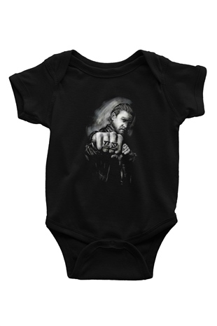 Sons of Anarchy Baskılı Siyah Bebek Body - Zıbın
