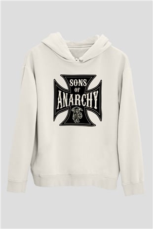 Sons of Anarchy Beyaz Unisex Kapşonlu Sweatshirt