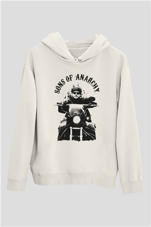 Sons of Anarchy Beyaz Unisex Kapşonlu Sweatshirt