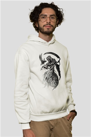 Sons of Anarchy Beyaz Unisex Kapşonlu Sweatshirt
