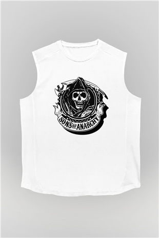 Sons of Anarchy Beyaz Unisex Kolsuz Tişört