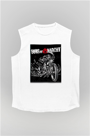 Sons of Anarchy Beyaz Unisex Kolsuz Tişört