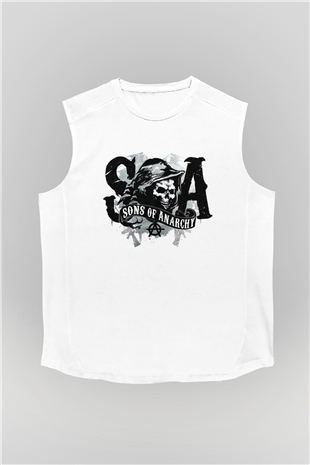 Sons of Anarchy Beyaz Unisex Kolsuz Tişört
