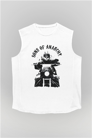 Sons of Anarchy Beyaz Unisex Kolsuz Tişört