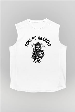 Sons of Anarchy Beyaz Unisex Kolsuz Tişört