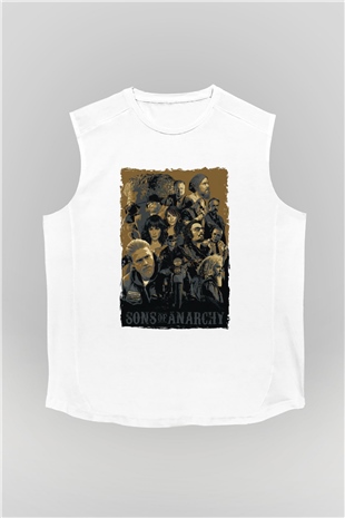 Sons of Anarchy Beyaz Unisex Kolsuz Tişört