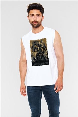 Sons of Anarchy Beyaz Unisex Kolsuz Tişört