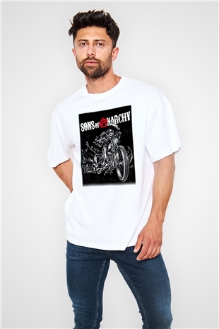 Sons of Anarchy Beyaz Unisex Oversize Tişört T-Shirt