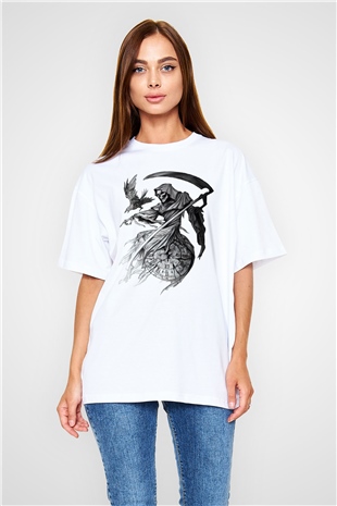 Sons of Anarchy Beyaz Unisex Oversize Tişört T-Shirt