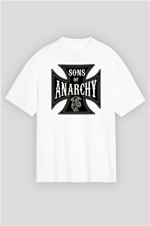 Sons of Anarchy Beyaz Unisex Oversize Tişört T-Shirt
