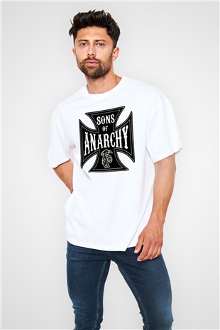 Sons of Anarchy Beyaz Unisex Oversize Tişört T-Shirt