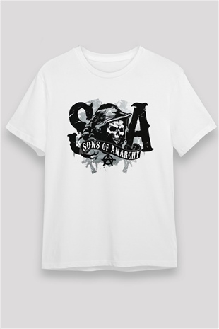 Sons of Anarchy Beyaz Unisex Tişört T-Shirt