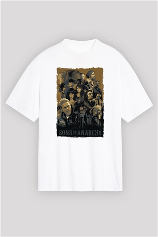 Sons of Anarchy Beyaz Oversize Tişört Oversize T-shirt