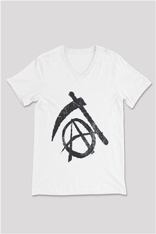 Sons of Anarchy Beyaz Unisex V Yaka Tişört T-Shirt