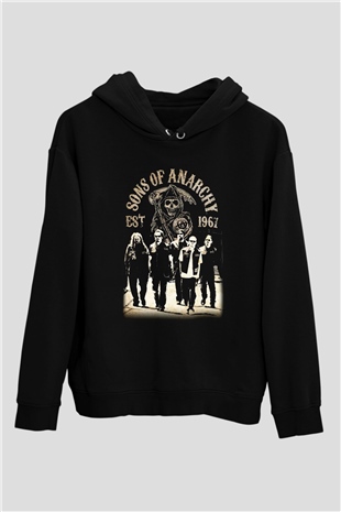 Sons of Anarchy Siyah Unisex Hoodie