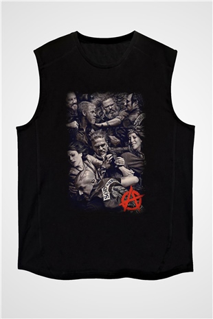 Sons of Anarchy Siyah Unisex Kolsuz Tişört