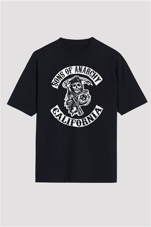 Sons of Anarchy Siyah Unisex Oversize Tişört T-Shirt