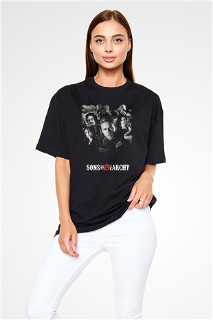 Sons of Anarchy Siyah Unisex Oversize Tişört T-Shirt