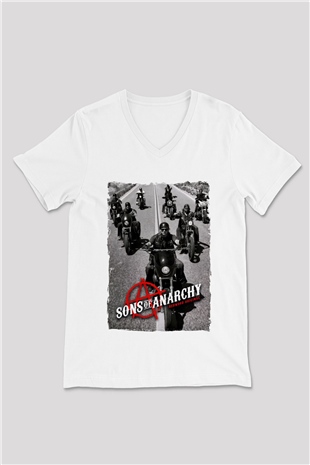 Sons of Anarchy Siyah Unisex V Yaka Tişört