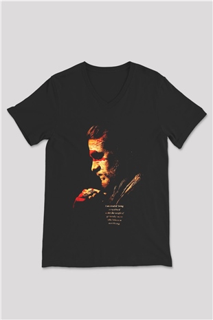 Sons of Anarchy Siyah Unisex V Yaka Tişört T-Shirt