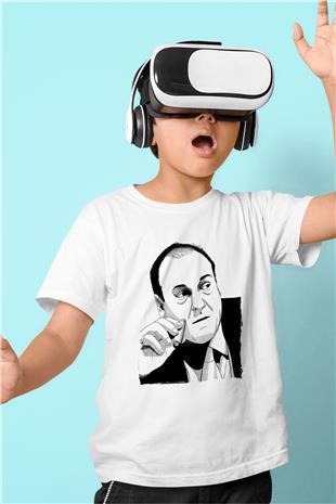 Sopranos Baskılı Beyaz Unisex Beyaz Çocuk Tişört - Tshirt