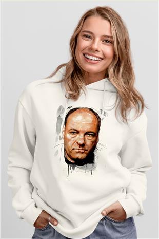 Sopranos Baskılı Beyaz Unisex Hoodie