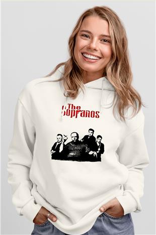 Sopranos Baskılı Beyaz Unisex Hoodie