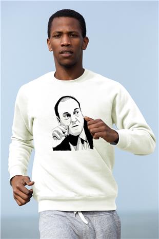 Sopranos Baskılı Beyaz Unisex Sweatshirt