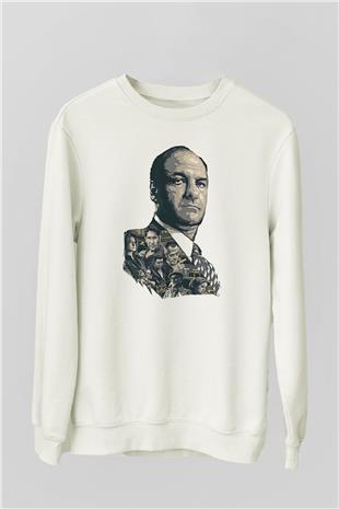 Sopranos Baskılı Beyaz Unisex Sweatshirt
