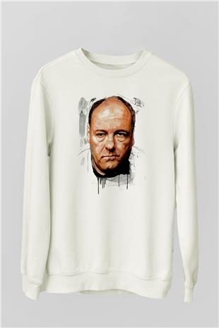 Sopranos Baskılı Beyaz Unisex Sweatshirt