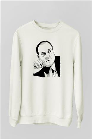 Sopranos Baskılı Beyaz Unisex Sweatshirt