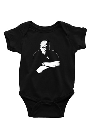 Sopranos Baskılı Unisex Siyah Bebek Body - Zıbın
