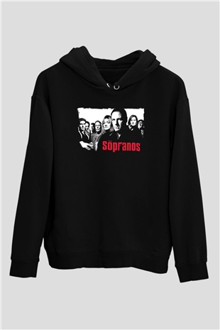 Sopranos Baskılı Unisex Siyah Hoodie