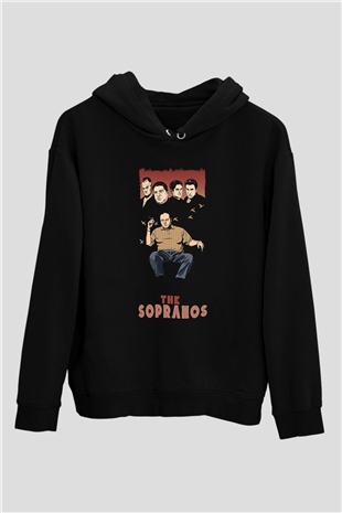 Sopranos Baskılı Unisex Siyah Hoodie