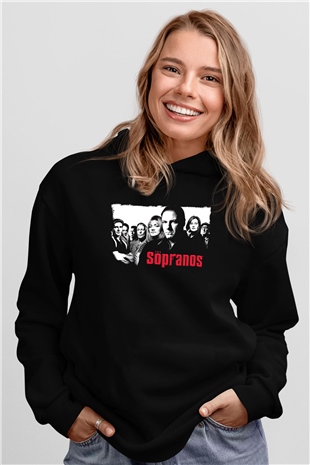 Sopranos Baskılı Unisex Siyah Hoodie