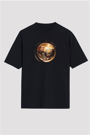 Sopranos Baskılı Unisex Siyah Oversize Tişört - Tshirt