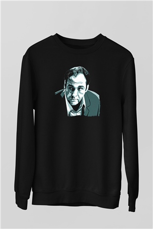 Sopranos Baskılı Unisex Siyah Sweatshirt