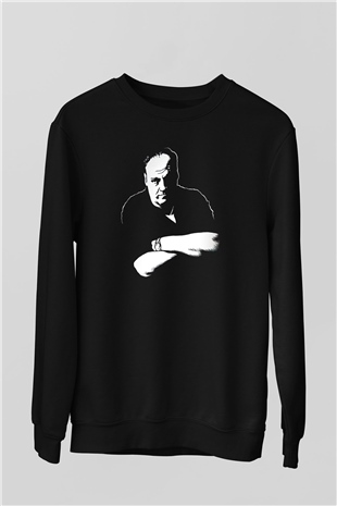 Sopranos Baskılı Unisex Siyah Sweatshirt