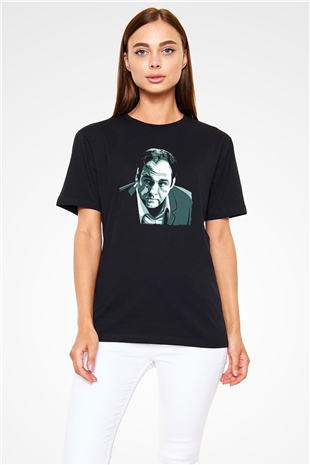 Sopranos Baskılı Unisex Siyah Tişört - Tshirt