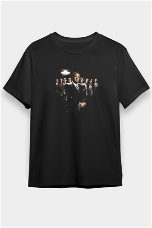 Sopranos Baskılı Unisex Siyah Tişört - Tshirt