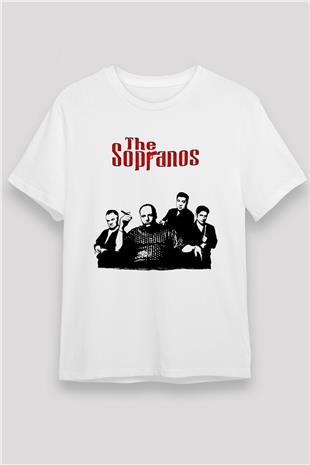 Sopranos Unisex Baskılı Beyaz Tişört - Tshirt