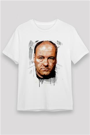 Sopranos Unisex Baskılı Beyaz Tişört - Tshirt