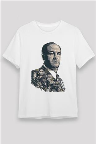 Sopranos Unisex Baskılı Beyaz Tişört - Tshirt
