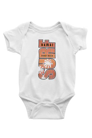 Sörf Baskılı Beyaz Bebek Body - Zıbın