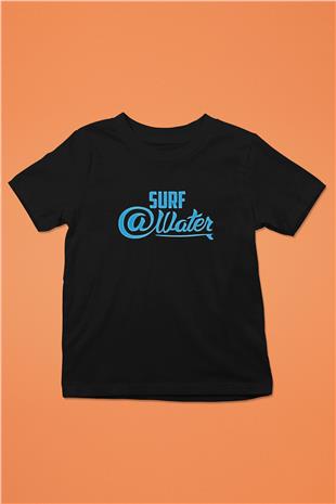 Sörf - Surfing Baskılı Unisex Siyah Çocuk Tİşörtü - Tshirt