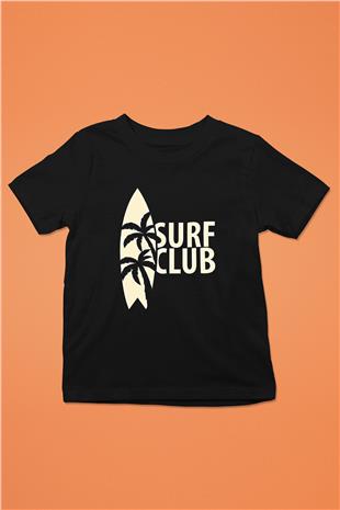 Sörf - Surfing Baskılı Unisex Siyah Çocuk Tİşörtü - Tshirt