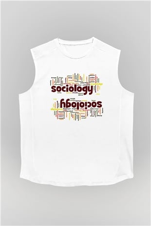 Sosyolog Beyaz Unisex Kolsuz Tişört